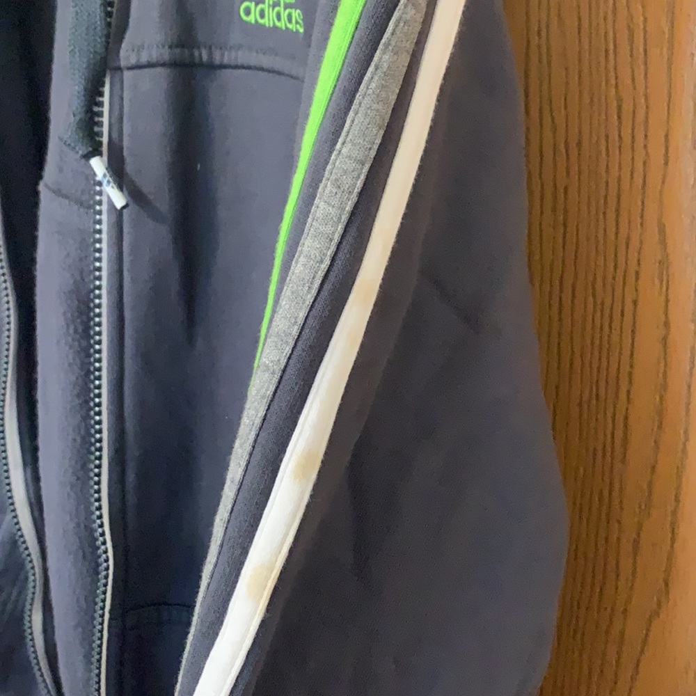 Adidas grey hoodie with multicolor strips - Picture 4 of 7